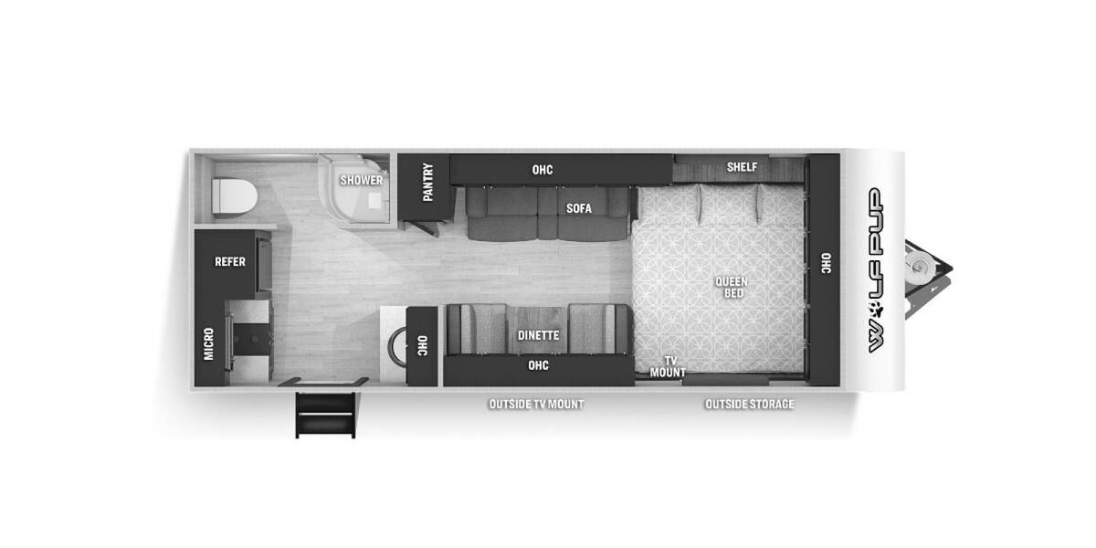 2022 Cherokee Wolf Pup 16HE Travel Trailer at Chuck's RV Sales STOCK# Y019096 Floor plan Layout Photo