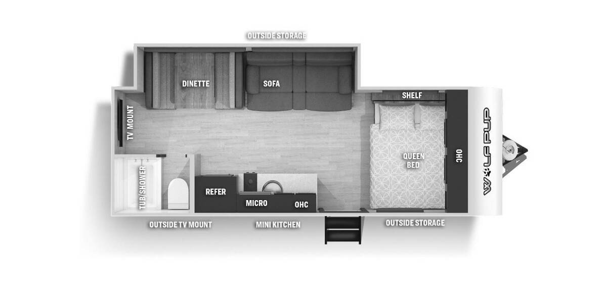 2022 Cherokee Wolf Pup 18TO Travel Trailer at Chuck's RV Sales STOCK# 22685 Floor plan Layout Photo