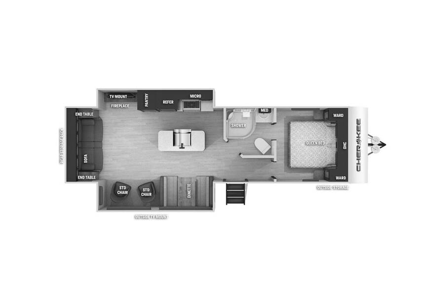 2022 Cherokee 274WK Travel Trailer at Chuck's RV Sales STOCK# 7552 Floor plan Layout Photo