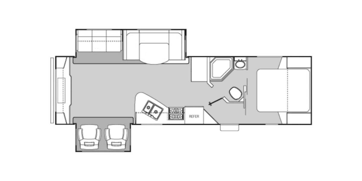 2012 Coachmen Freedom Express Ultra Lite 296REDS Travel Trailer at Chuck's RV Sales STOCK# A005623 Floor plan Layout Photo