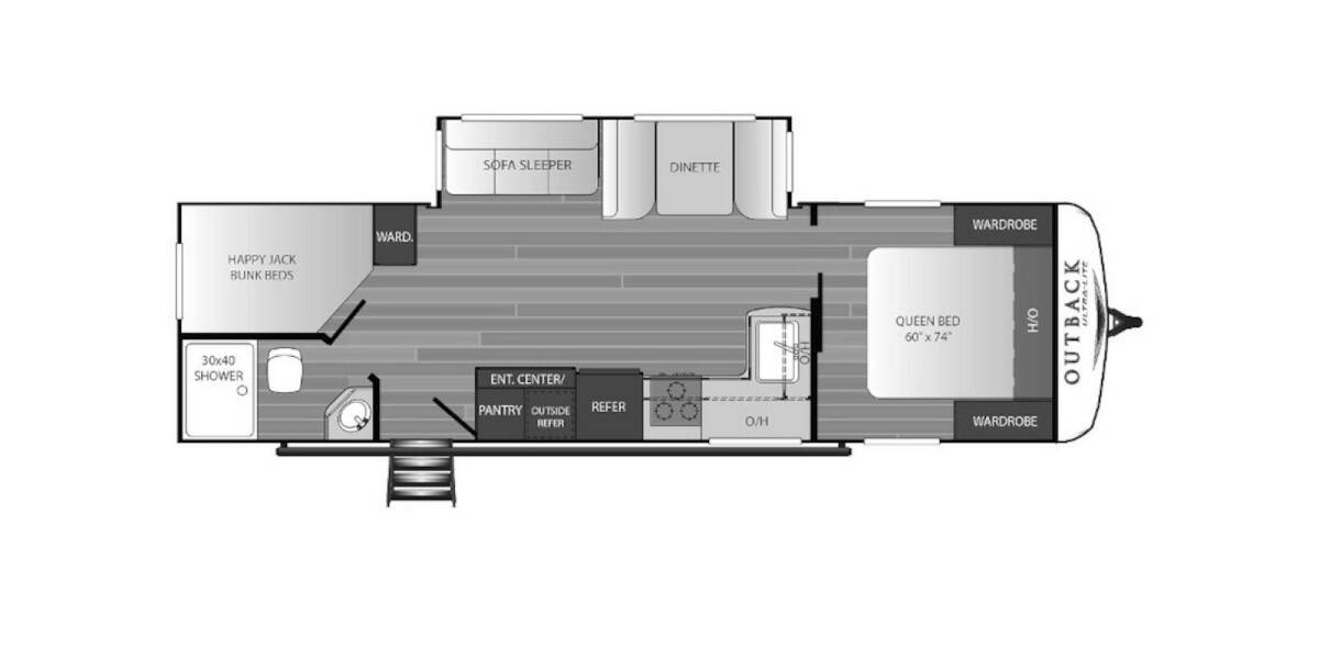 2019 Keystone Outback Ultra-Lite 290UBH Travel Trailer at Chuck's RV Sales STOCK# 912020 Floor plan Layout Photo