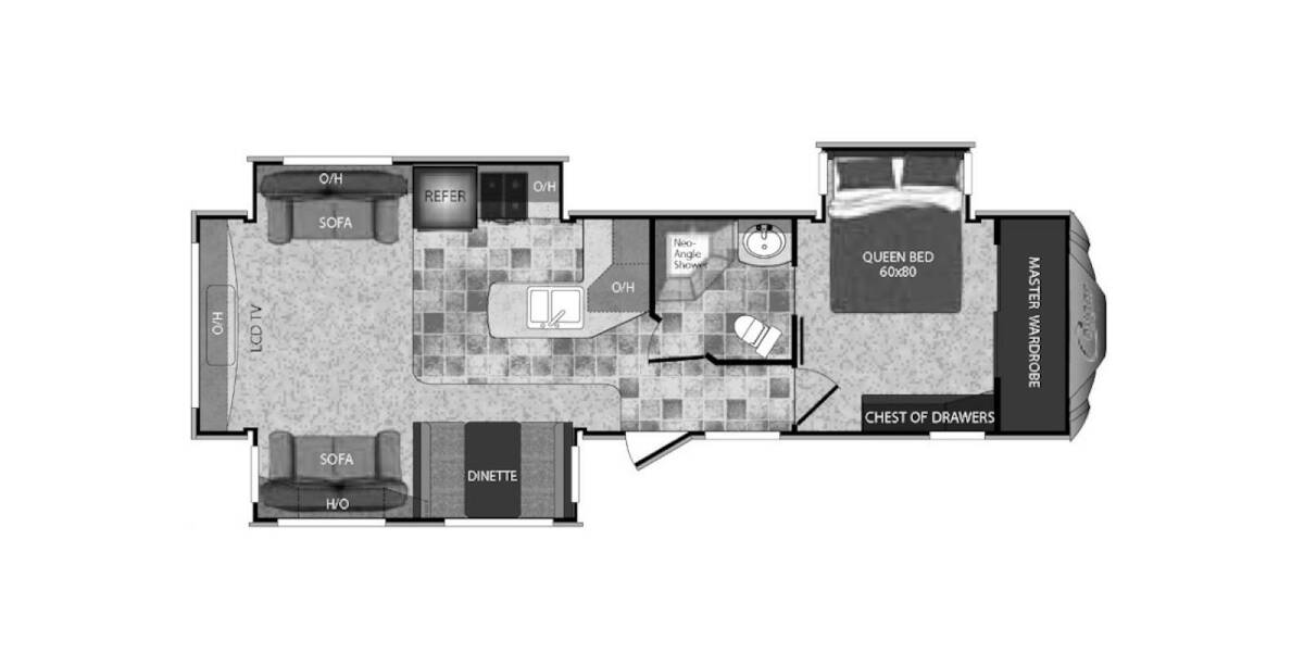 2011 Keystone Cougar High Country 321RES Travel Trailer at Chuck's RV Sales STOCK# 031220 Floor plan Layout Photo